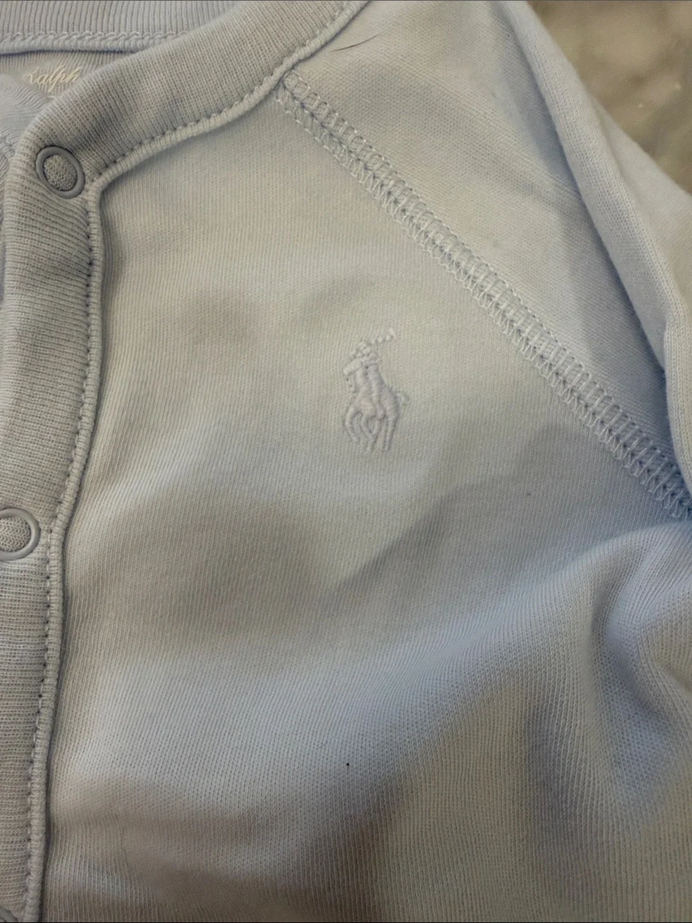 Ralph Lauren Light Blue Baby onesie 3-6 months